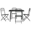 vidaXL Juego de comedor de jard&iacute;n 5 pzas malla met&aacute;lica gris antracita