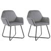 vidaXL Sillas de comedor 2 unidades terciopelo gris