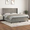vidaXL Cama box spring con colch&oacute;n terciopelo gris claro 180x200 cm