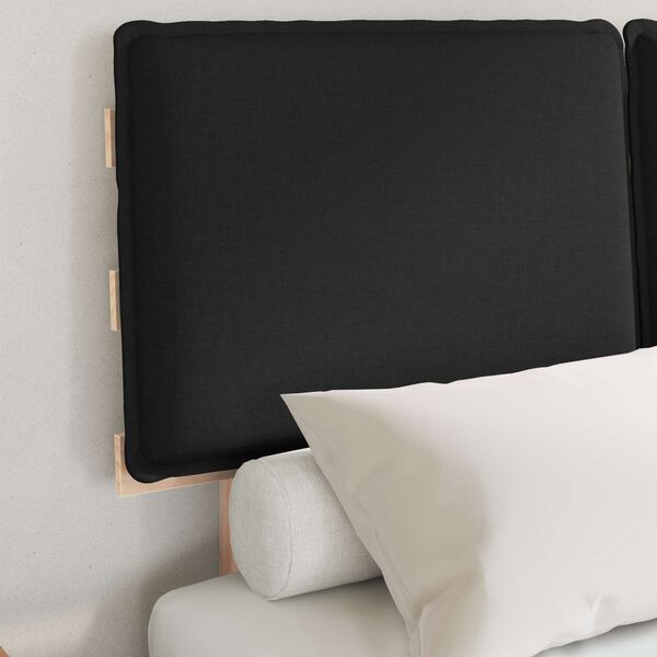 vidaXL Estructura de Cama con Cabecera Tapizada Negro 120 x 190 cm