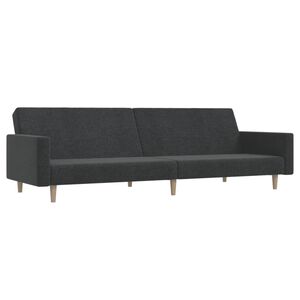 vidaXL Sof&aacute; cama de 2 plazas tela gris oscuro