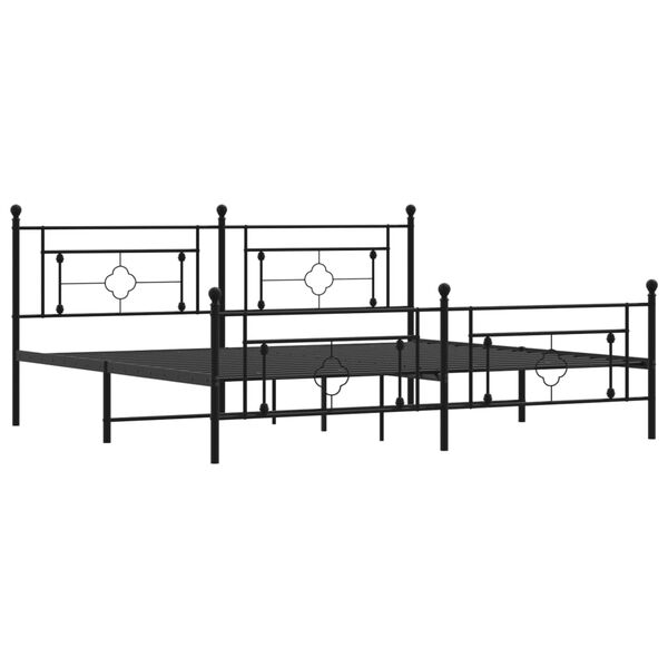 vidaXL Estructura cama sin colchón con estribo metal negro 200x200 cm