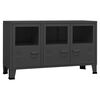 vidaXL Aparador industrial metal y vidrio gris antracita 105x35x62 cm