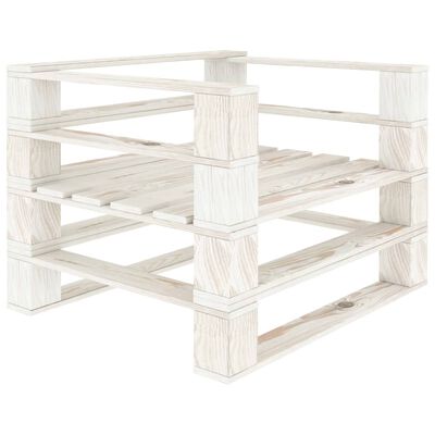 vidaXL Juego de muebles de palés para jardín 7 piezas madera blanco