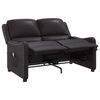 vidaXL Sill&oacute;n reclinable de masaje de 2 plazas cuero sint&eacute;tico negro