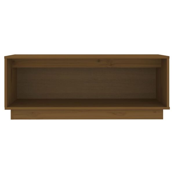 vidaXL Mueble de TV madera maciza de pino marrón miel 90x35x35 cm