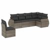 vidaXL Set de muebles de jard&iacute;n 6 pzas y cojines rat&aacute;n sint&eacute;tico gris