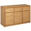 vidaXL Aparador SAUDA madera maciza pino color roble 114x43x75,5 cm