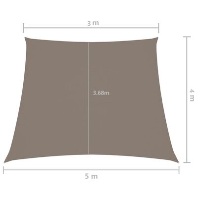 vidaXL Toldo de vela trapezoidal de tela oxford gris taupe 3/5x4 m