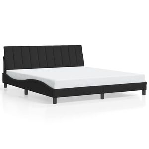vidaXL Estructura de cama sin colch&oacute;n Hanko terciopelo negro 180x200 cm