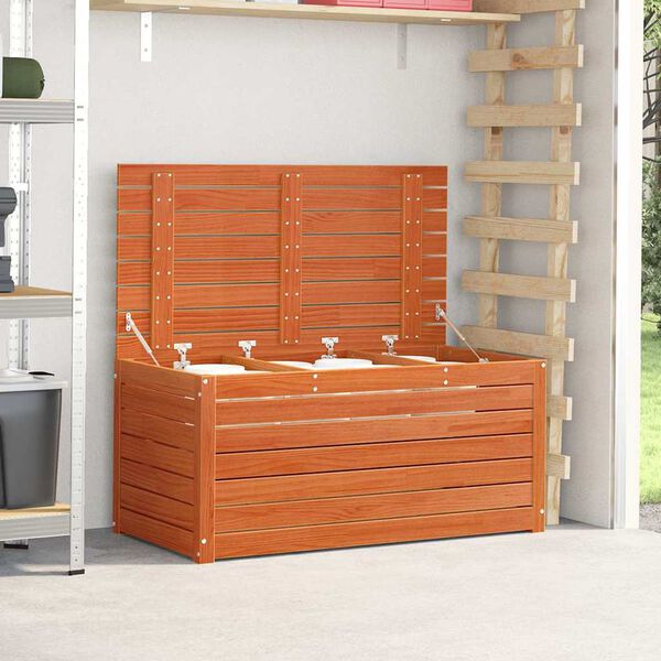 vidaXL Caja de Almacenamiento Marrón cera 101 x 50,5 x 46,5 cm