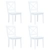 vidaXL Conjunto de comedor 5 piezas madera maciza de caucho blanco