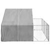 vidaXL Caseta perros exterior con corral 3x3x1,9 m acero galvanizado