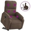 vidaXL Sill&oacute;n reclinable de masaje elevable tela de microfibra marr&oacute;n
