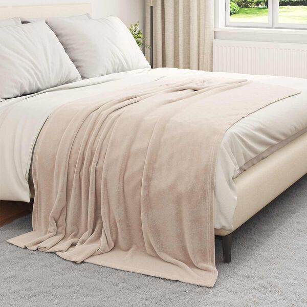 vidaXL Manta Beige 150 x 200 cm Lana