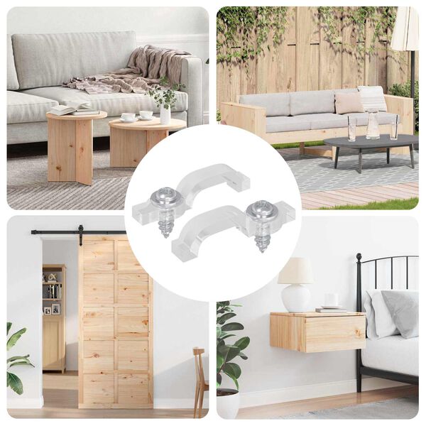 vidaXL Clips de tira LED 2 pcs Transparente 2 x 1 x 0.5 cm