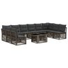 vidaXL Conjunto de sof&aacute;s de jard&iacute;n 11 uds. Gris rat&aacute;n sint&eacute;tico