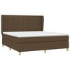vidaXL Cama box spring con colch&oacute;n tela marr&oacute;n oscuro 180x200 cm