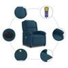 vidaXL Sill&oacute;n reclinable de masaje el&eacute;ctrico terciopelo azul