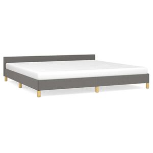 vidaXL Cama sin colch&oacute;n tela gris oscuro 200x200 cm