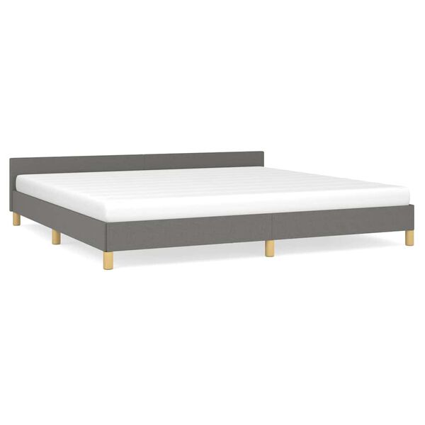 vidaXL Cama sin colch&oacute;n tela gris oscuro 200x200 cm