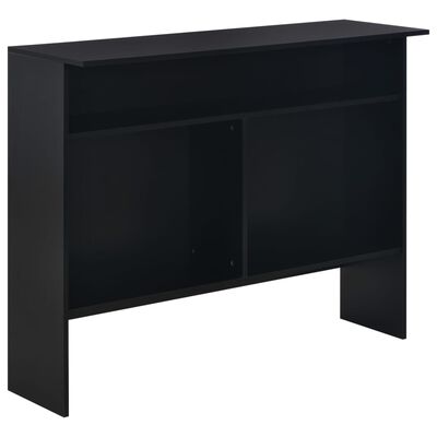 vidaXL Mesa alta de bar con 2 tableros negro 130x40x120 cm