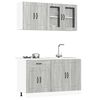 vidaXL Mueble cocina Kalmar sonoma gris 4 pzas madera contrachapada