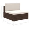 vidaXL Set muebles de jard&iacute;n 8 piezas y cojines rat&aacute;n sint&eacute;tico marr&oacute;n