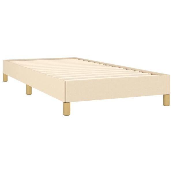 vidaXL Estructura de cama sin colch&oacute;n tela crema 100x200 cm