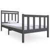vidaXL Estructura de cama de madera maciza gris 100x200 cm