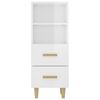 vidaXL Aparador de madera contrachapada blanco brillante 34,5x34x90 cm