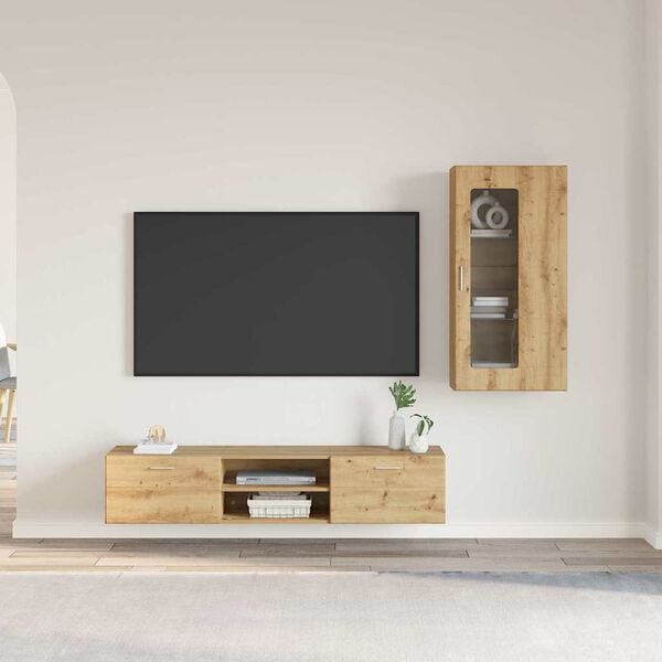 vidaXL Conjunto de mueble de TV con caj&oacute;n FLORIN Roble artesanal