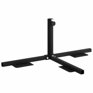 vidaXL Marco de Base de Parasol a Mitad Negro Acero for 32-38 mm Pole