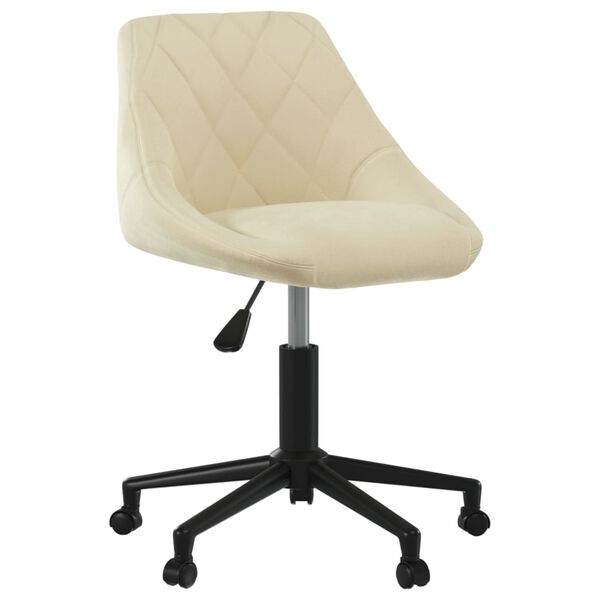 vidaXL Silla de oficina giratoria de terciopelo crema