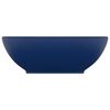 vidaXL Lavabo de lujo ovalado cer&aacute;mica azul oscuro mate 40x33 cm