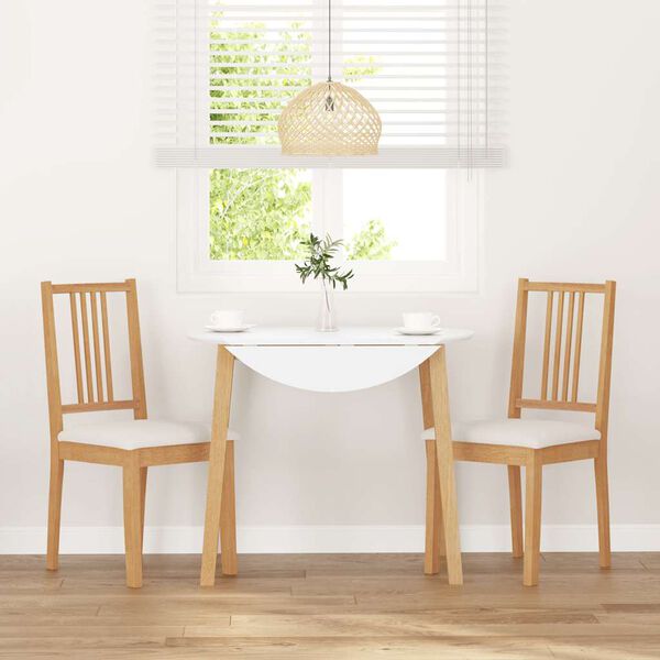 vidaXL Sillas de comedor con cojines 2uds madera maciza natural caucho