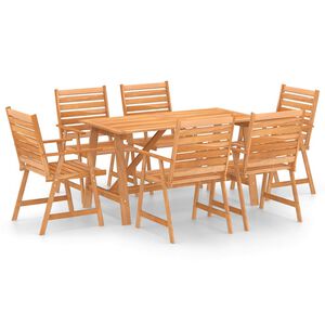 vidaXL Juego de comedor para jard&iacute;n 7 piezas madera maciza de acacia