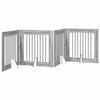 vidaXL Puerta para perros plegable con soportes 4 uds. Sonoma gris