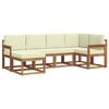 vidaXL Conjunto de sof&aacute;s de exterior 6 uds. Natural y Crema