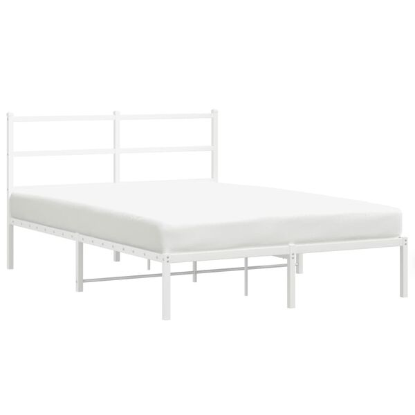 vidaXL Estructura cama sin colch&oacute;n con cabecero metal blanco 140x200cm