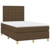 vidaXL Cama box spring con colch&oacute;n tela marr&oacute;n oscuro 120x190 cm