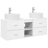 vidaXL Juego de Muebles de Ba&ntilde;o 3 uds. Blanco 129 x 44,5 x 82 cm