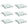vidaXL Cojines de silla 6 uds tela Oxford estampado hojas 50x50x7 cm