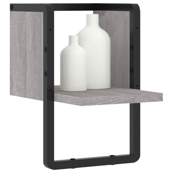 vidaXL Estante de pared con barra gris Sonoma 20x25x30 cm