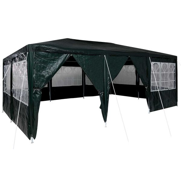 vidaXL Carpa de Fiesta Verde 600 x 400 x 266 cm Polietileno