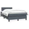 vidaXL Cama box spring con colch&oacute;n terciopelo gris oscuro 120x220 cm
