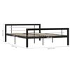 vidaXL Estructura de cama sin colch&oacute;n metal blanco y negro 160x200 cm