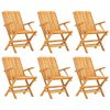 vidaXL Sillas plegables, 6 unidades, 61x67x90 cm, madera maciza de teca.