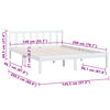 vidaXL Estructura de cama sin colch&oacute;n madera maciza blanco 140x200 cm