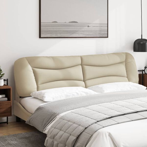 vidaXL Cabecero de cama acolchado Hvar tela crema 200 cm